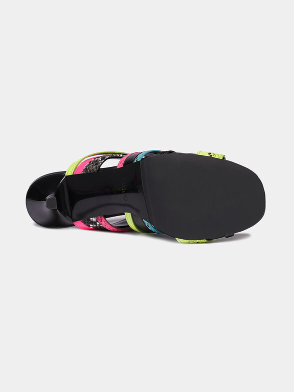 BRENDA Mules with multi-colored straps - 5