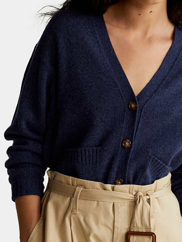 Navy cardigan with logo - 3