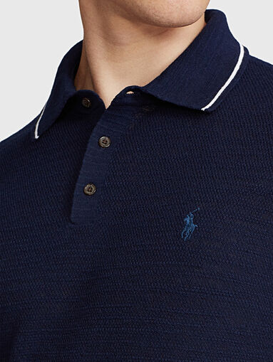 Polo-shirt made of cotton and linen - 5