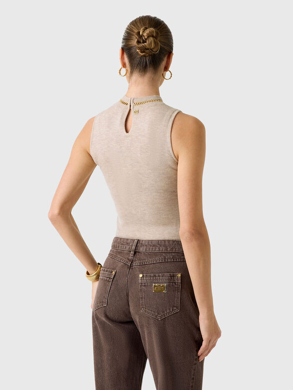 ABEL cashmere blend top with chain - 3