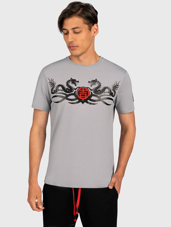 Grey t-shirt with print - 1
