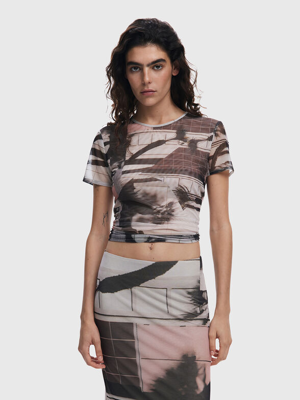 T-shirt with sheer effect - 0