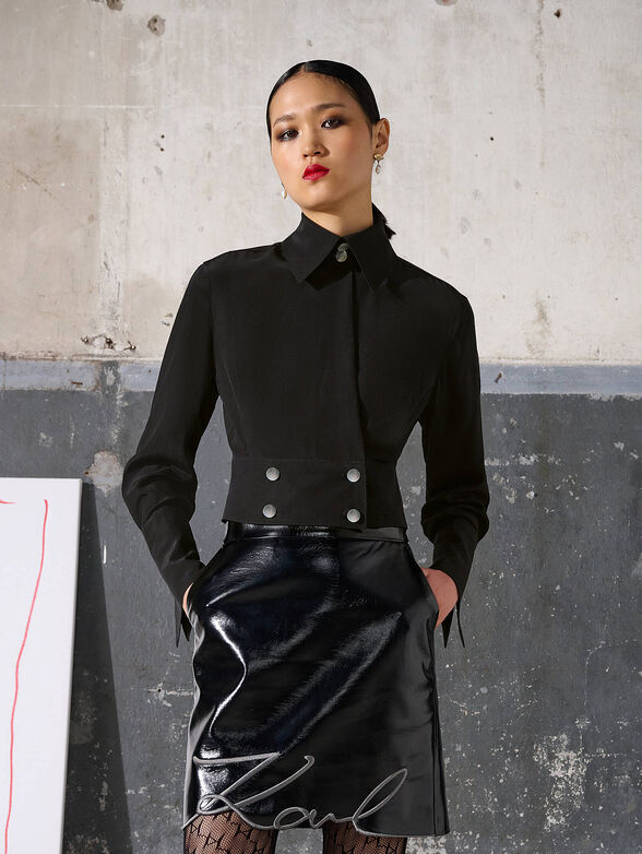 Black silk shirt - 1