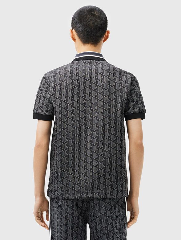 Polo shirt with accent collar in green - 3