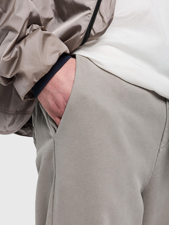 Cotton pants with embroidered logo - 4