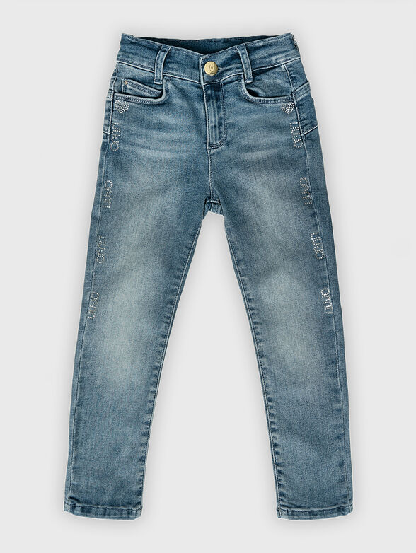 Jeans with rhinestone logo - 1