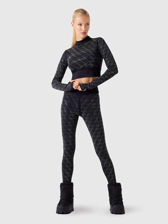 DEBBY rhinestone logo crop top - 2