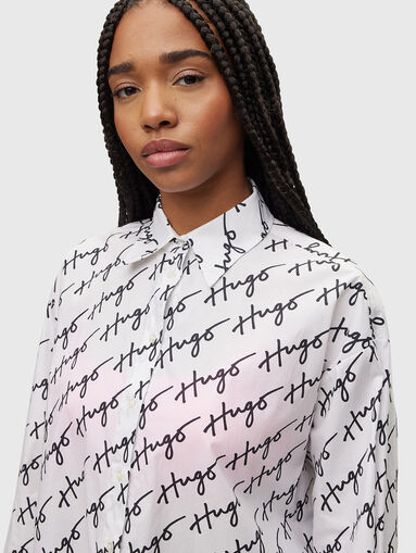 White shirt with logo motifs - 5