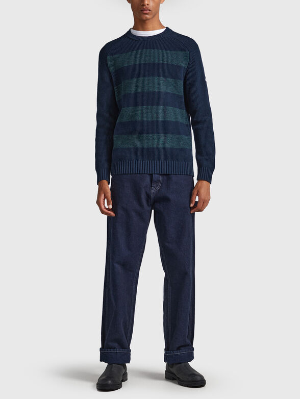 SHELDON cotton sweater with oval neckline - 1