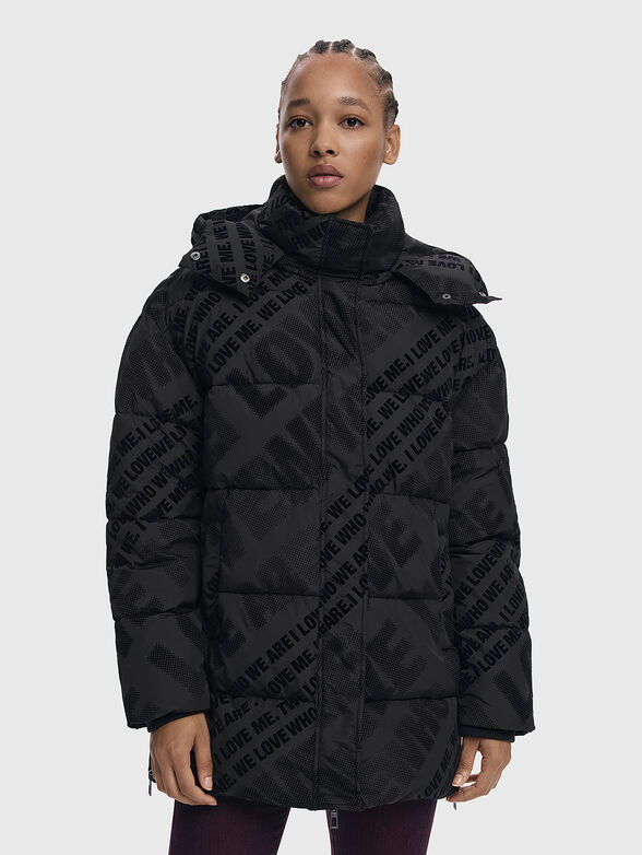 Padded jacket with removable hood - 1