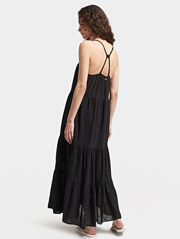 Black maxi dress with embroidery - 2