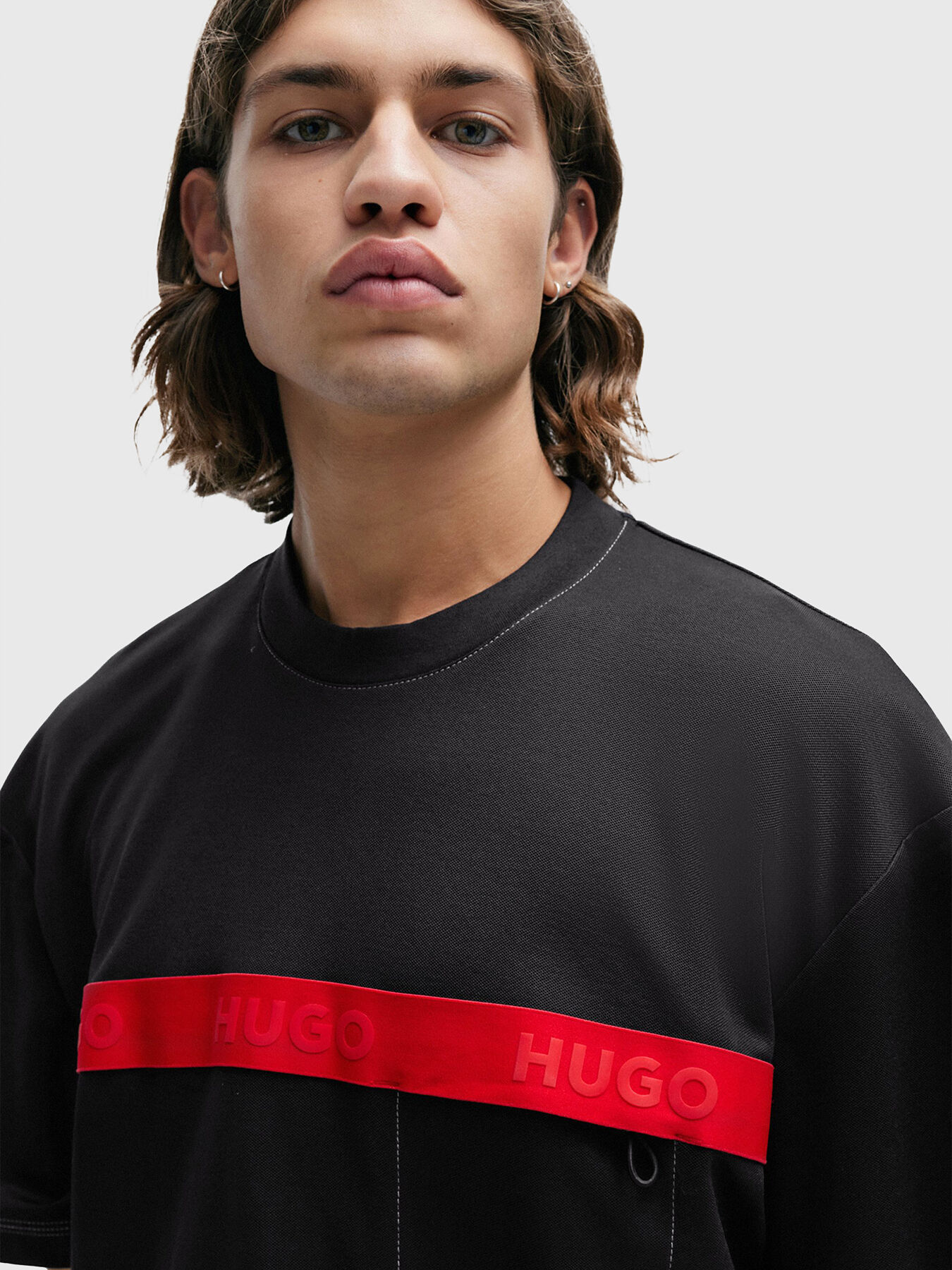 DECHILO T-shirt with contrasting stripe brand HUGO