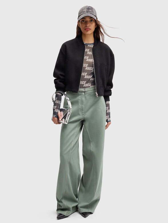 Blouse with sheer effect and logo print - 2