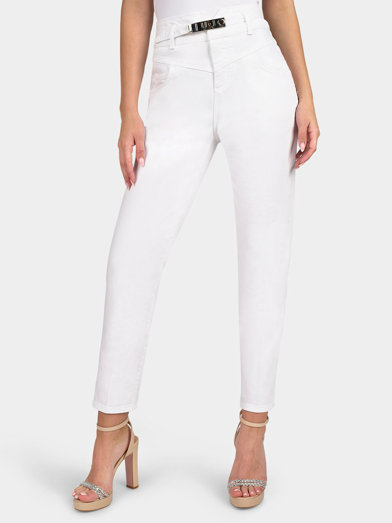パンツ LIU JO Women Straight Pants CA5236T1969 MM26E White Liu Jo Straight Leg Pants In White - 26% Off | Editorialist