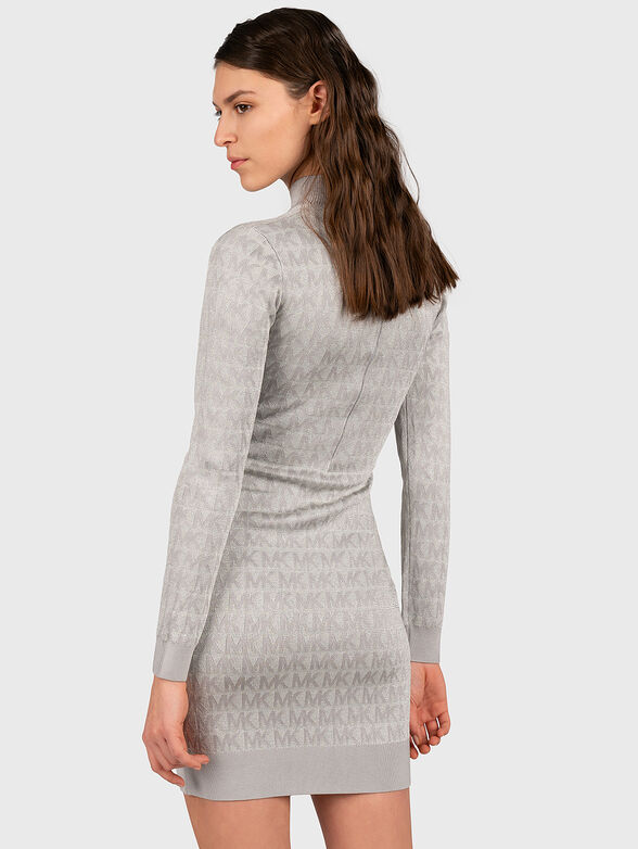 Silver dress with monogram logo print - 2