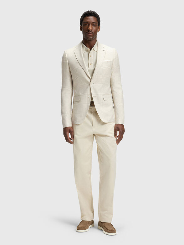 Checked slim blazer made of wool and silk blend - 2