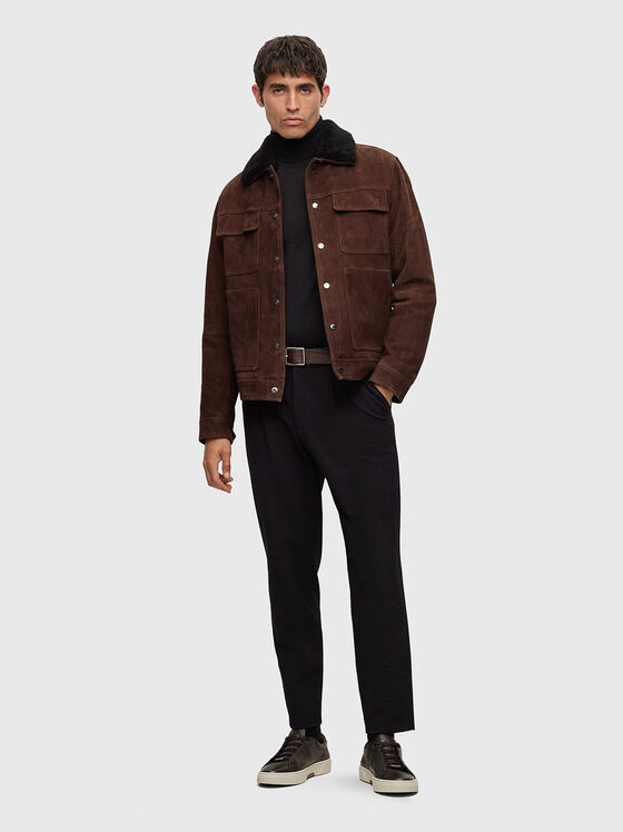 Black grained-leather sneakers - 2