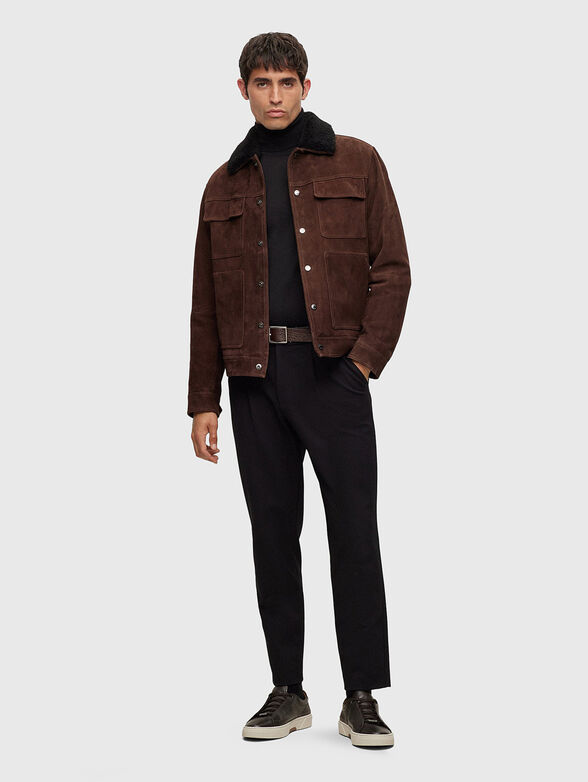 Black grained-leather sneakers - 2