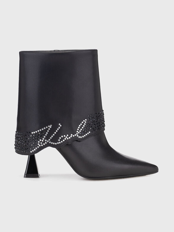 DEBUT II leather heeled boots with accent logo - 1