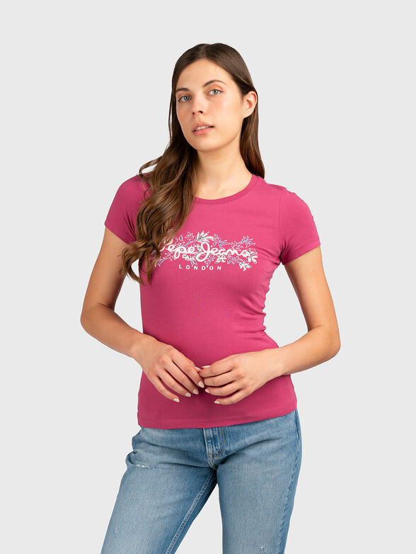 KORINA T-shirt with floral logo print - 1