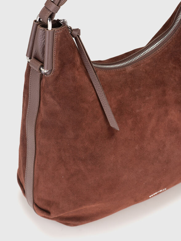 Brown suede tote bag - 5