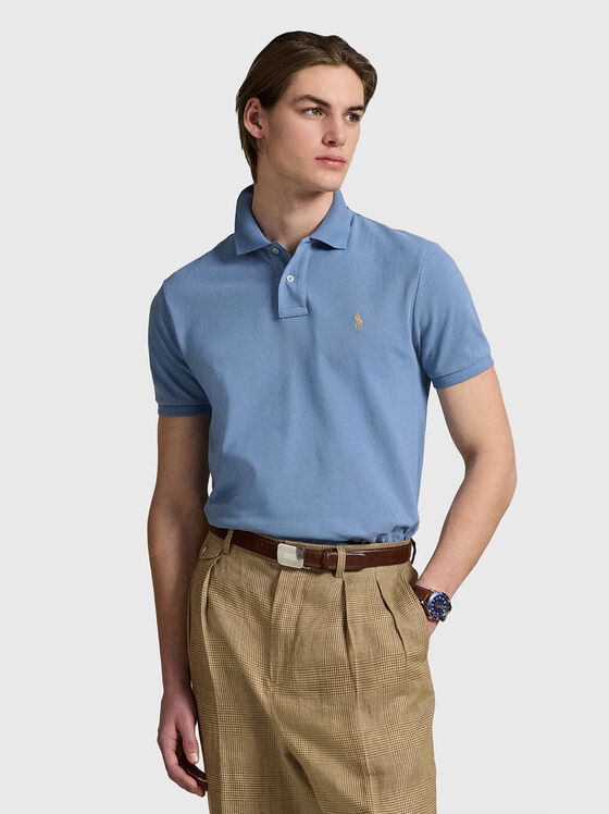 Cotton polo shirt with buttons and short sleeves - 1