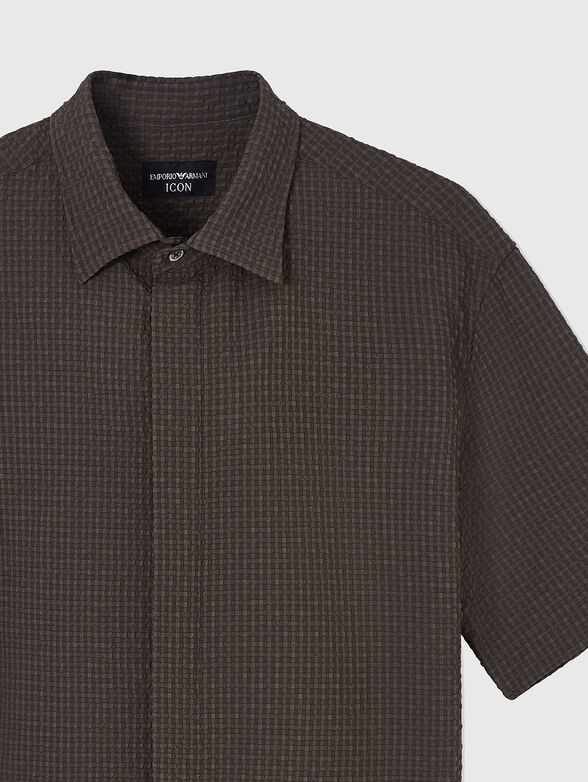 Short-sleeved checkered shirt - 4