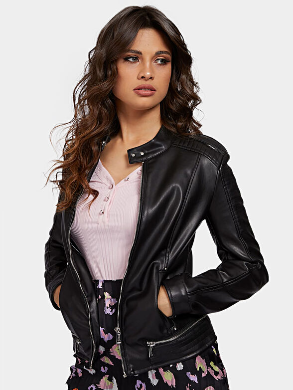 TAMMY Black faux leather jacket - 1