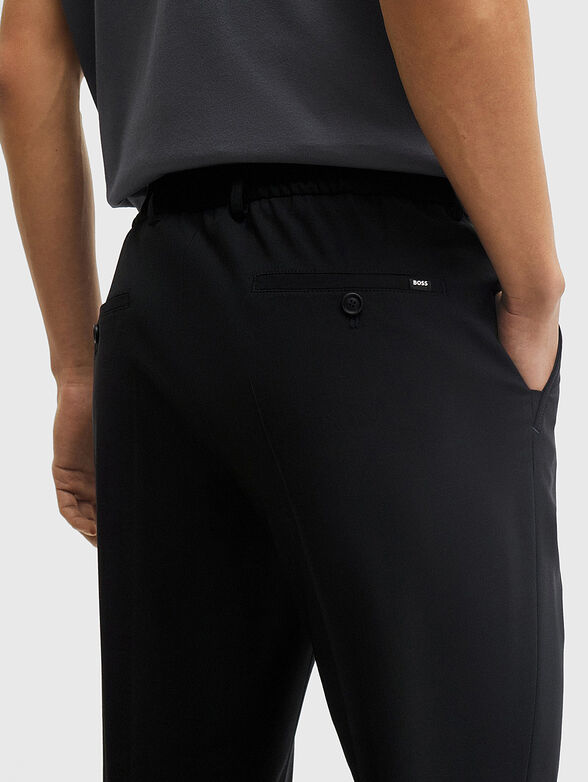 Black wool blend trousers  - 3