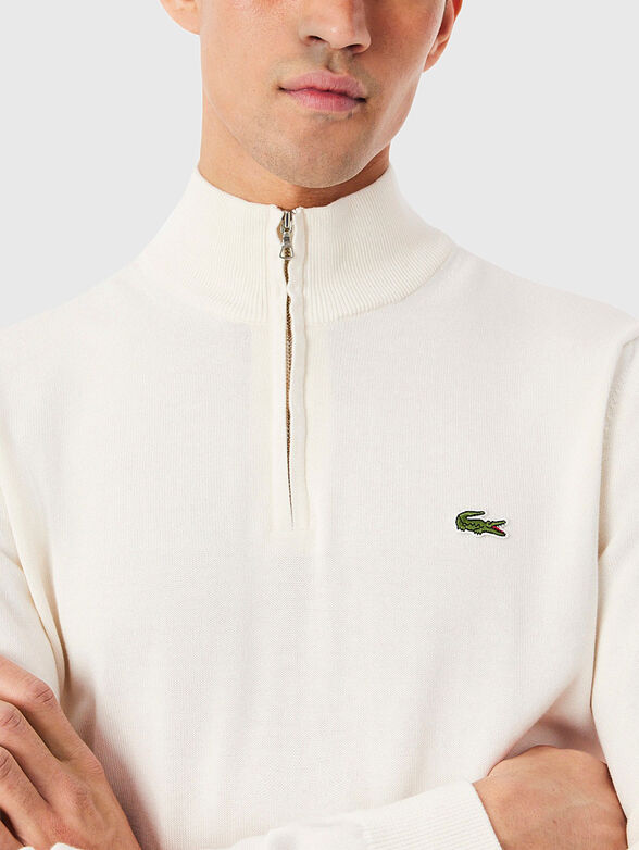 Zipped high neck cotton sweater - 4