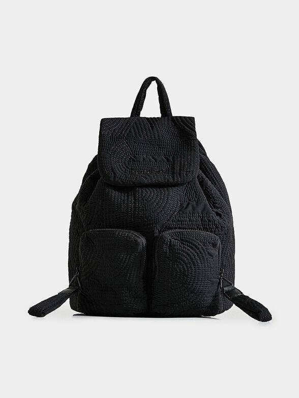 Black textile backpack - 1
