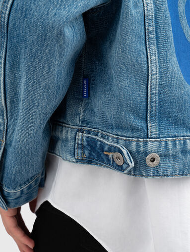 Denim jacket with logo detail - 3