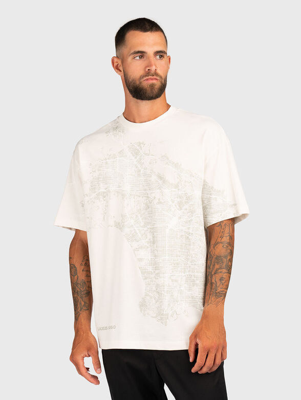 Round neck cotton T-shirt with print - 1