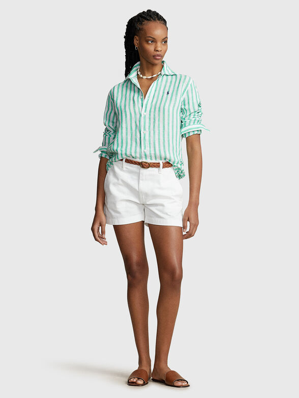 Shirt with striped pattern of linen fabric - 2
