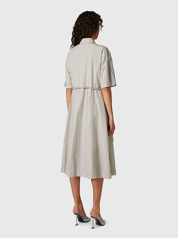 Cotton blend dress with accent pockets  - 2