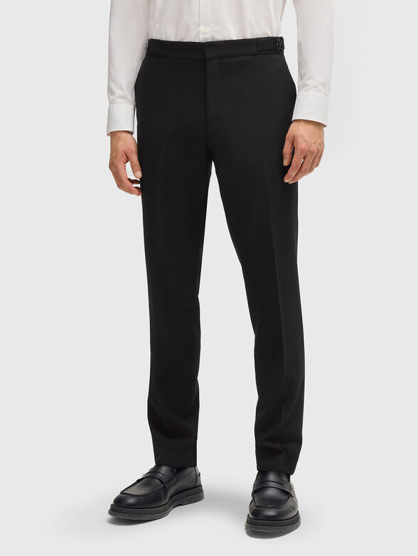 Wool blend trousers with accent details - 1