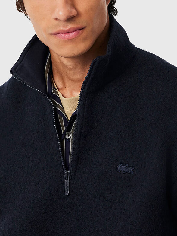 Wool blend zip sweatshirt - 4