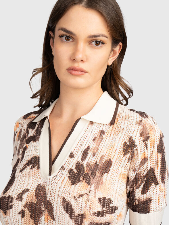 Knitted polo shirt with short sleeves - 4
