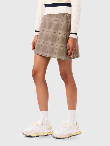 Cotton plaid mini skirt - 3