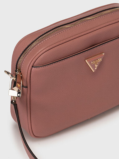 Crossbody bag with logo in beige colour - 4