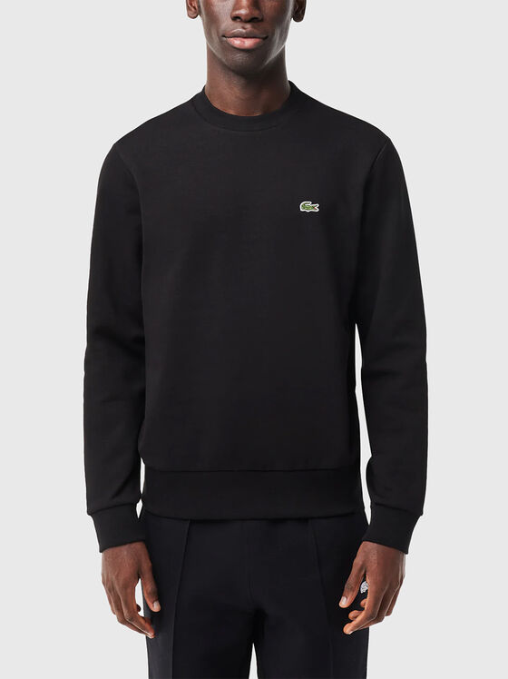 Черен суитшърт с лого акцент  - 1