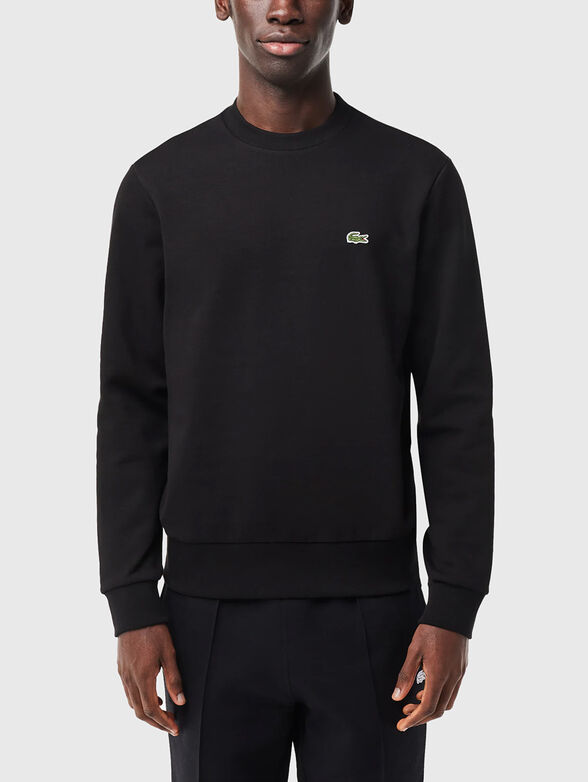 Cotton sweatshirt with logo in green - 1