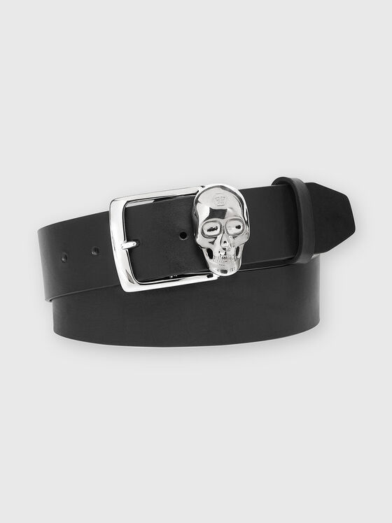Leather belt with accent buckle - 1