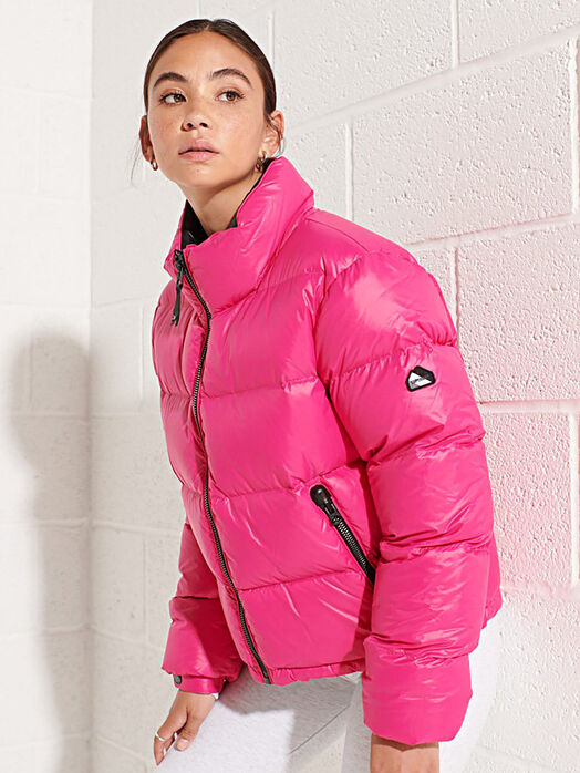 Down jacket in fuxia