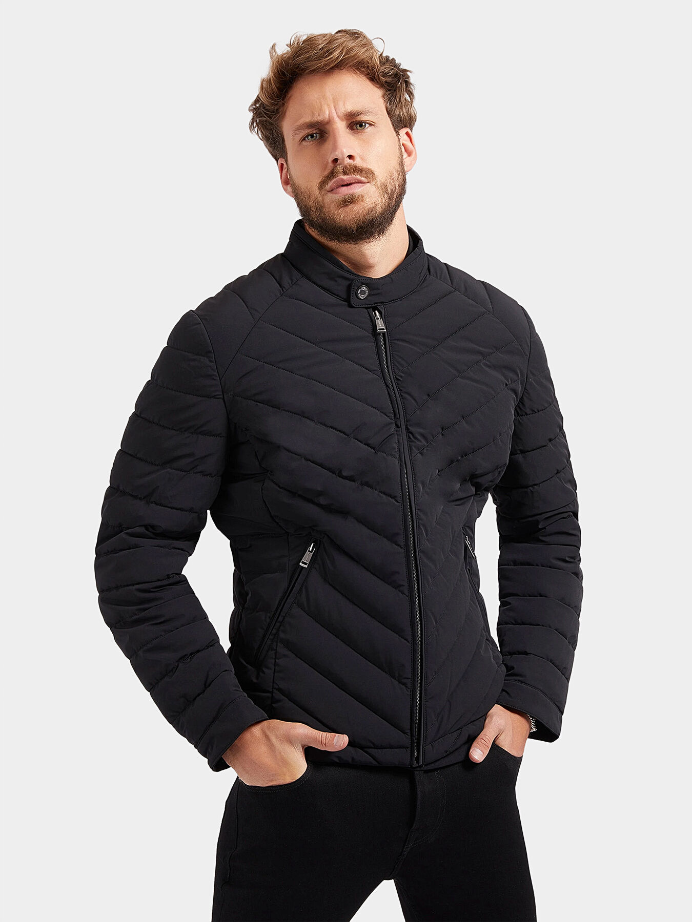 Jacket in black color brand GUESS 