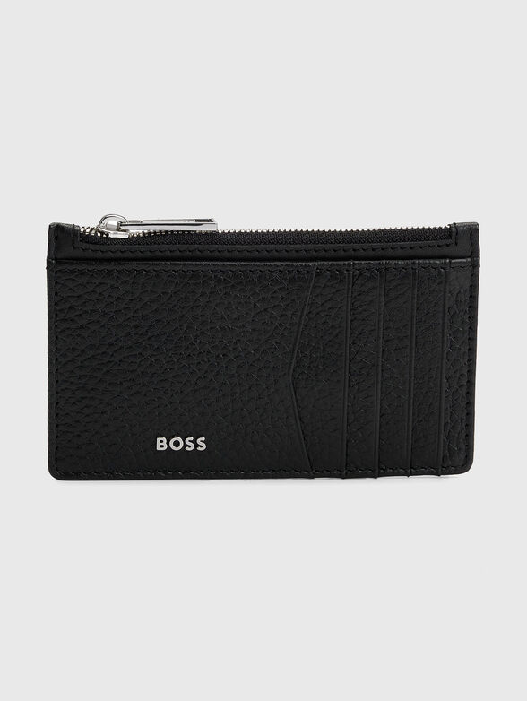Leather cardholder with logo - 1