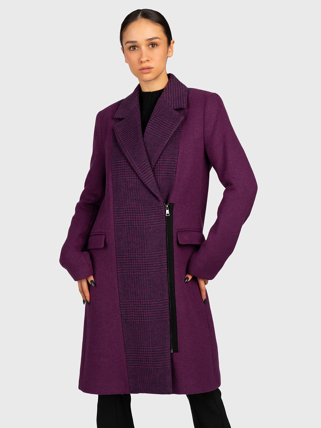 Coat of wool blend with zipper brand Karl Lagerfeld