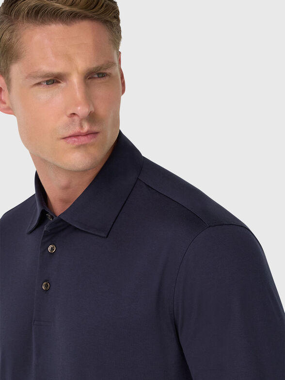 Cotton and silk polo shirt - 4