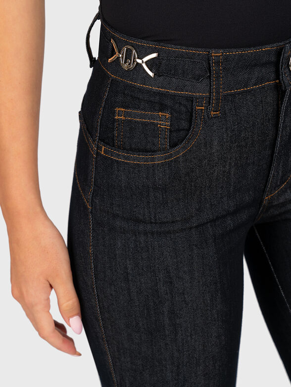 Dark blue jeans with metal details - 5