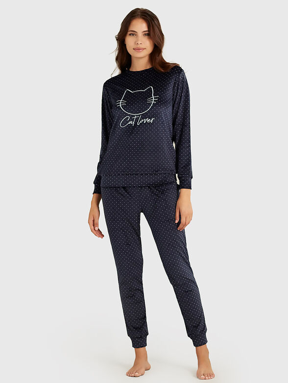CAT PUCCINO dark blue pyjamas set with print - 2